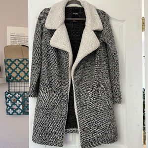 Sherpa sweater coat with pockets